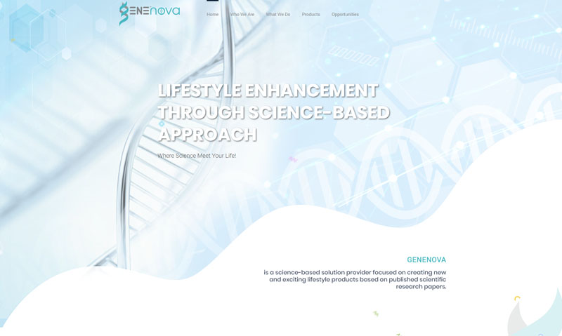 thumbnail screenshot of the design of Genenova's website
